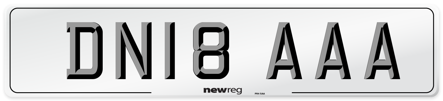 DN18 AAA Number Plate from New Reg